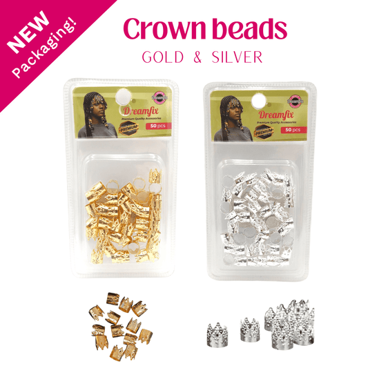 Dreamfix Health & Beauty Dreamfix Gold & Silver Crown Buckle Hair Beads Ring 24pcs