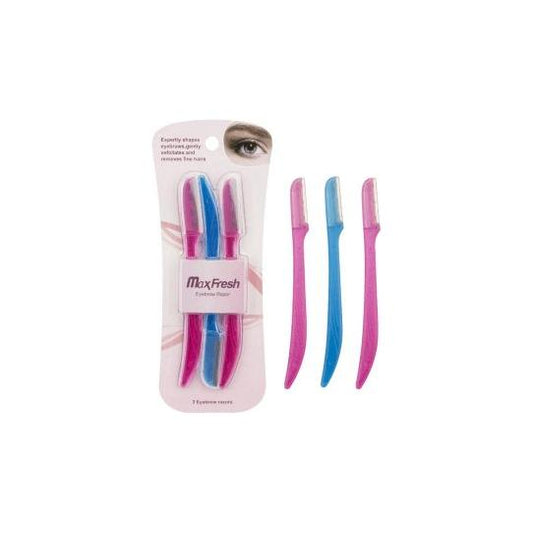 Dreamfix Health & Beauty Dreamfix Maxfresh Single Blade Eyebrow Razors 3 Pcs Pink/Blue