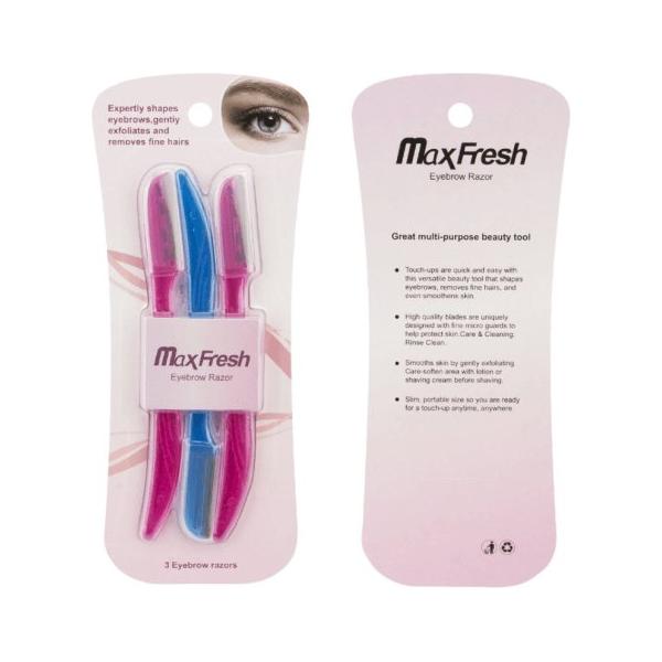 Dreamfix Health & Beauty Dreamfix Maxfresh Single Blade Eyebrow Razors 3 Pcs Pink/Blue