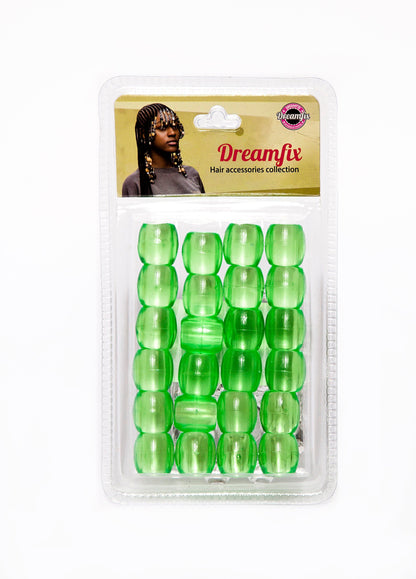 Dreamfix Health & Beauty green Dreamfix Jumbo Hair Beads Transparent