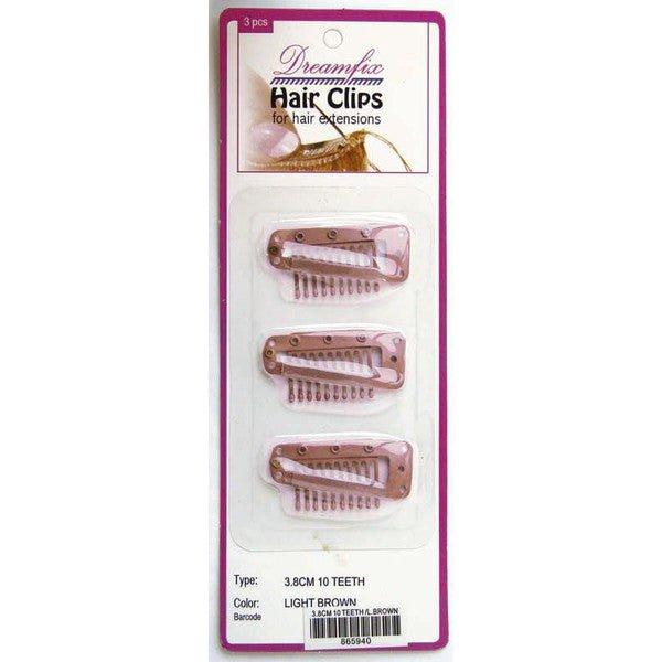 Dreamfix Health & Beauty Hair Clips 3 Pcs 10 Teeth 3.8cm :Light Brown Hair Clips 3 Pcs 6 Teeth 2.8Cm :Light Brown