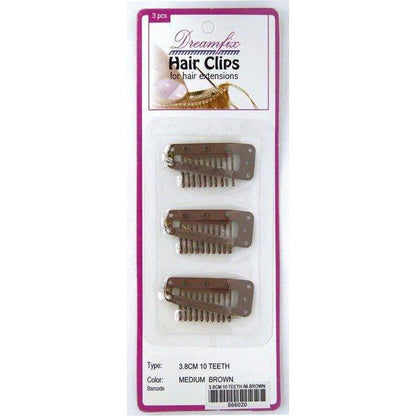 Dreamfix Health & Beauty Hair Clips 3 Pcs 10 Teeth 3.8cm :Medium Brown Hair Clips 3 Pcs 6 Teeth 2.8Cm :Light Brown