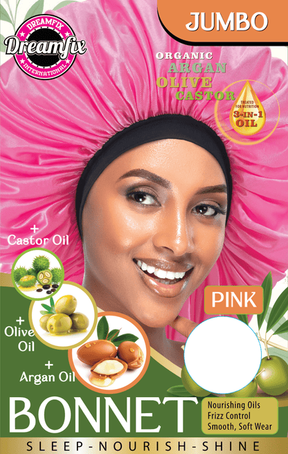Dreamfix Health & Beauty Jumbo / Pink Dreamfix Organic Argan Olive Castor Bonnet