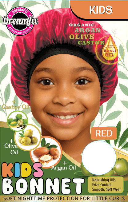 Dreamfix Health & Beauty Kids / Red Dreamfix Organic Argan Olive Castor Bonnet