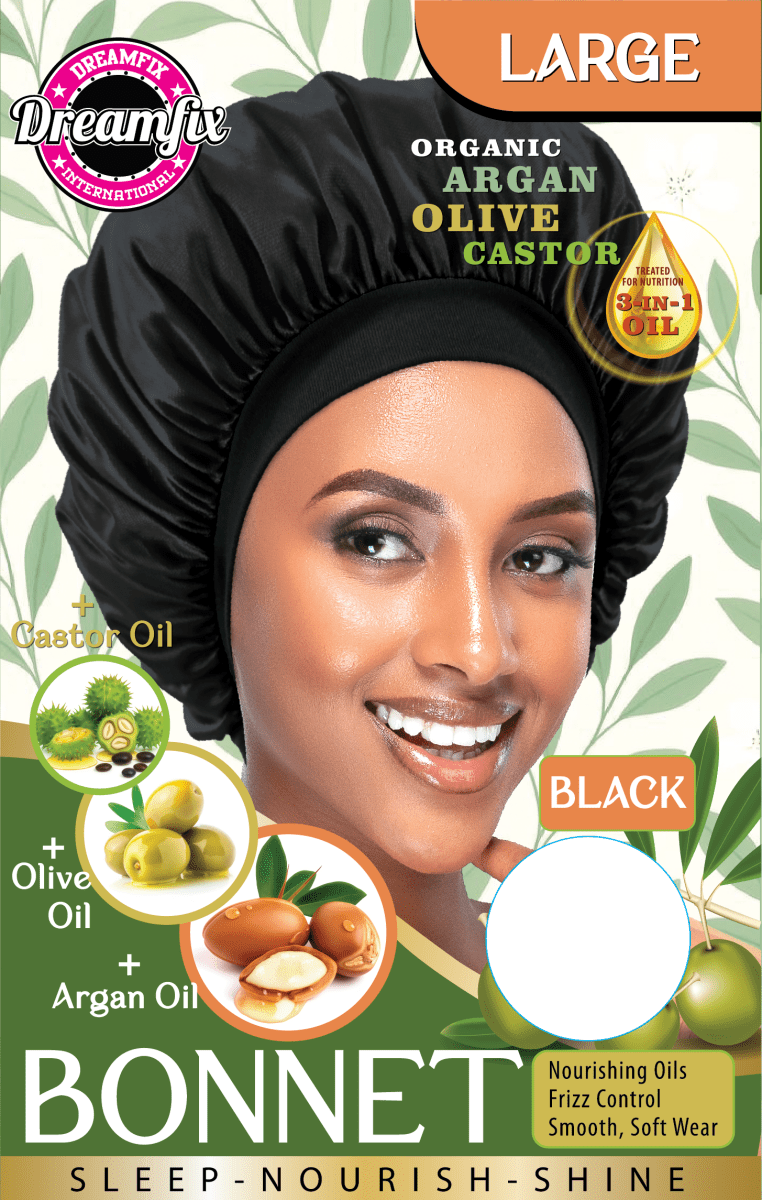 Dreamfix Health & Beauty Large / Black Dreamfix Organic Argan Olive Castor Bonnet