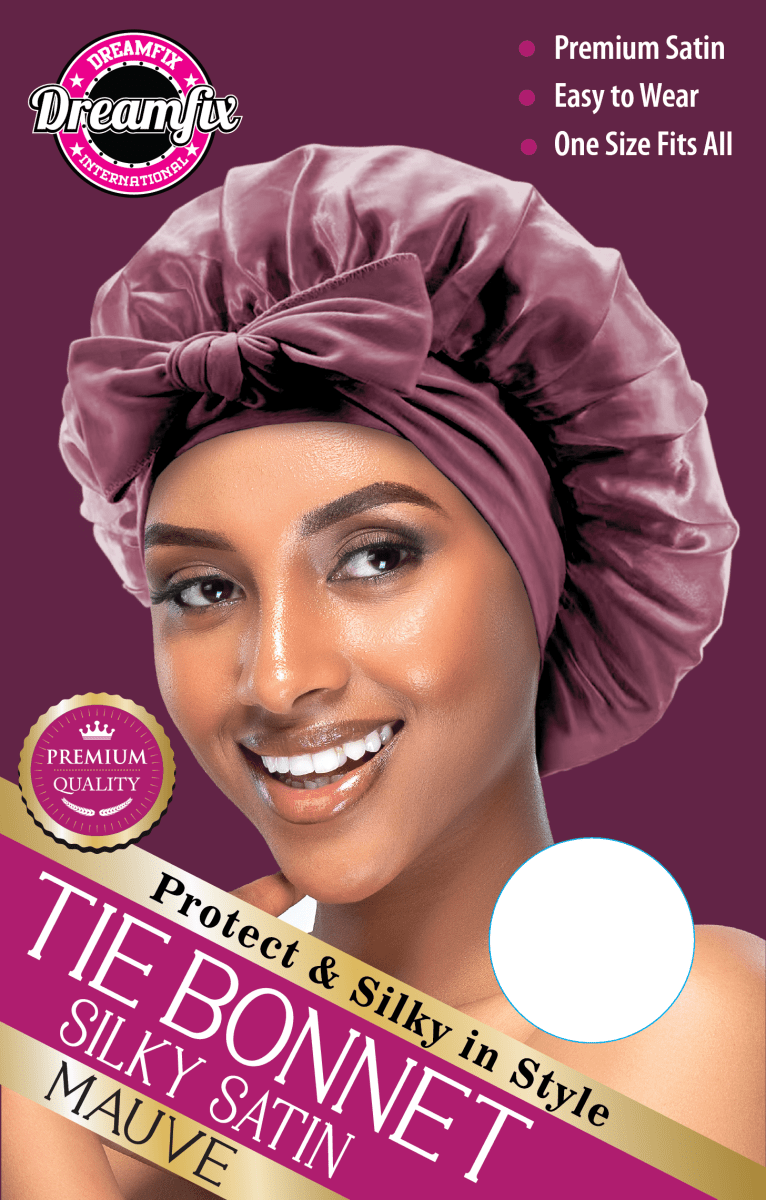Dreamfix Health & Beauty Mauve Dreamfix Tie Bonnet Satin