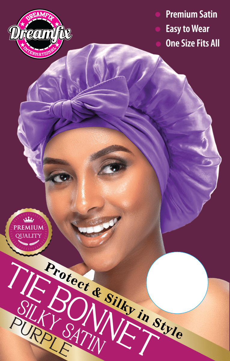 Dreamfix Health & Beauty Purple Dreamfix Tie Bonnet Satin