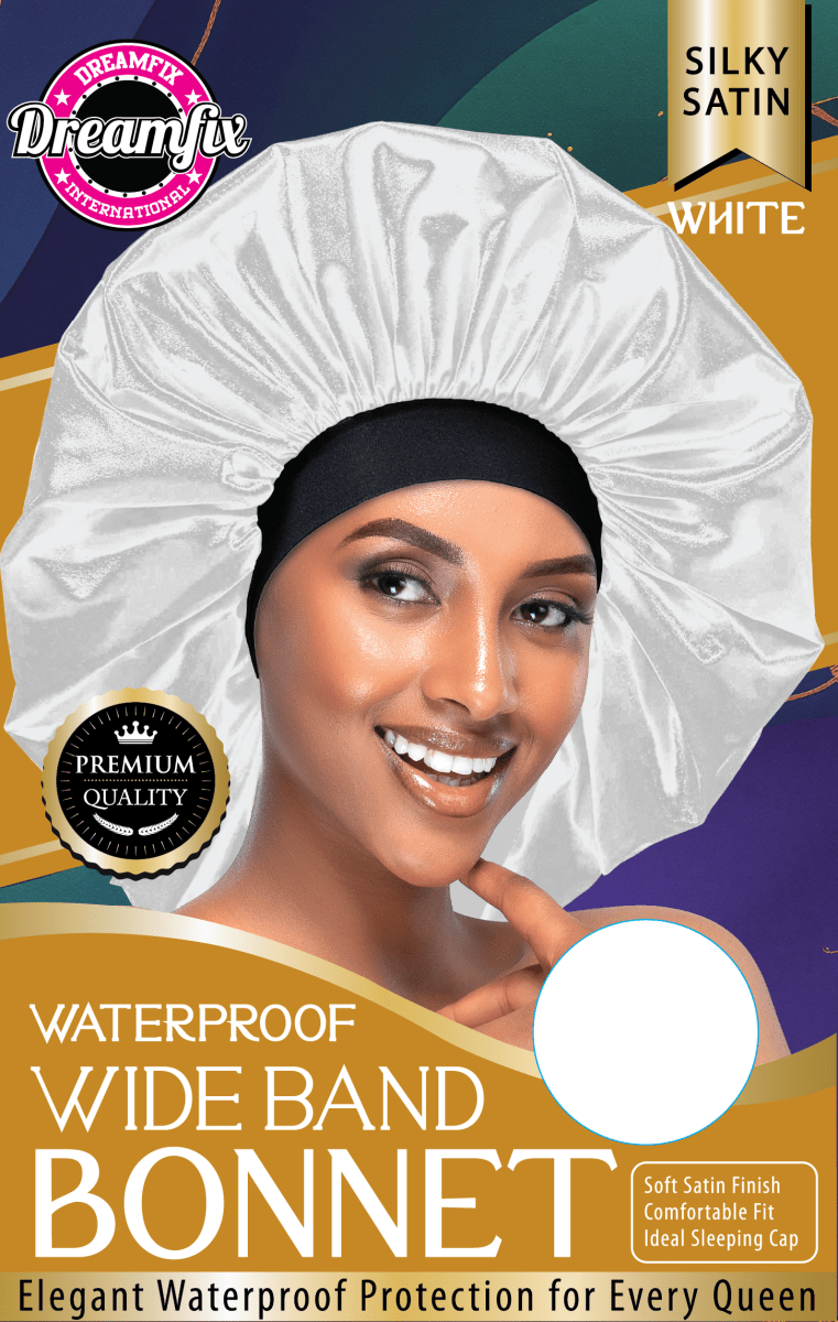 Dreamfix Health & Beauty White Dreamfix Waterproof Wide Band Bonnet