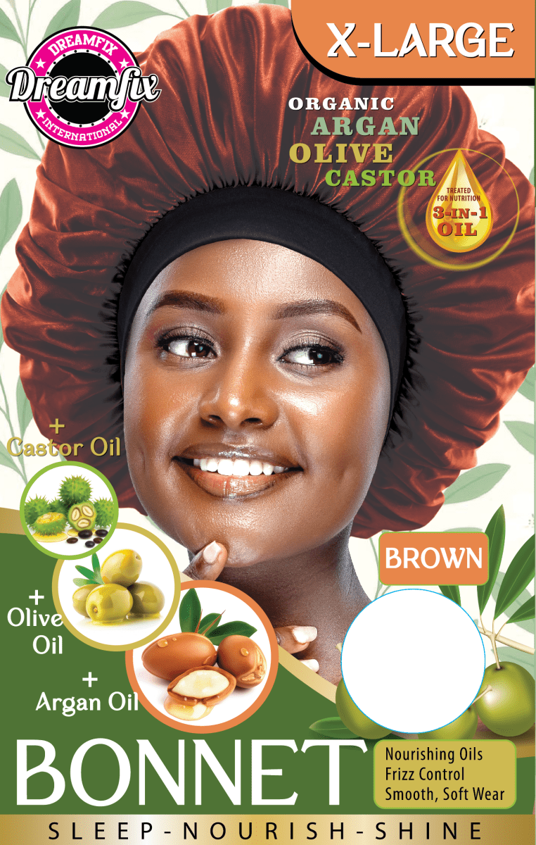 Dreamfix Health & Beauty X-Large / Brown Dreamfix Organic Argan Olive Castor Bonnet