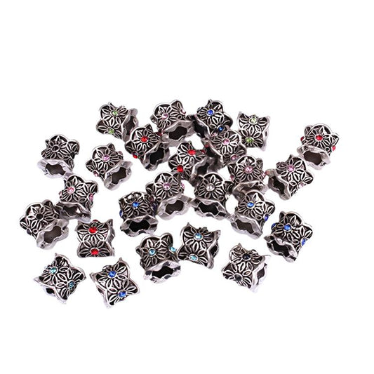 Dreamfix Tibetan Silver Flower Mix With Charm Diamond 24pcs - Gtworld.de