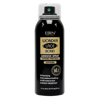 Ebin New York Wonder Lace Bond Adhesive Spray Extreme Firm Hold Supreme 420/180/80 ml | gtworld.be 