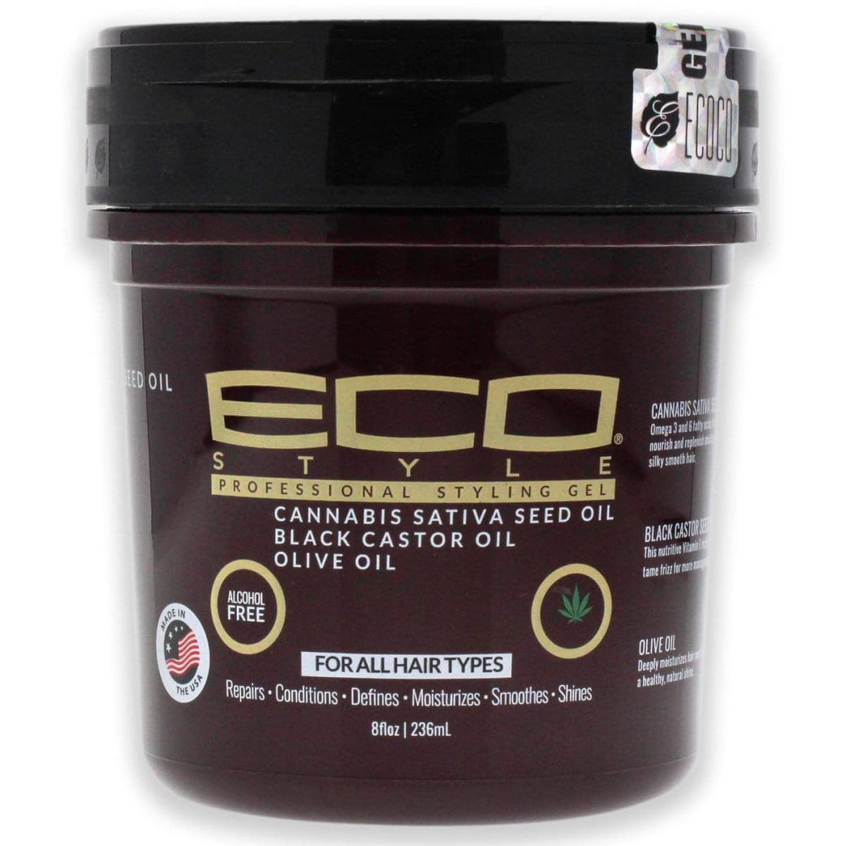 Eco Style Health & Beauty 8oz Eco Style Cannabis Sativa Seed Oil Gel 8oz/32oz/80oz