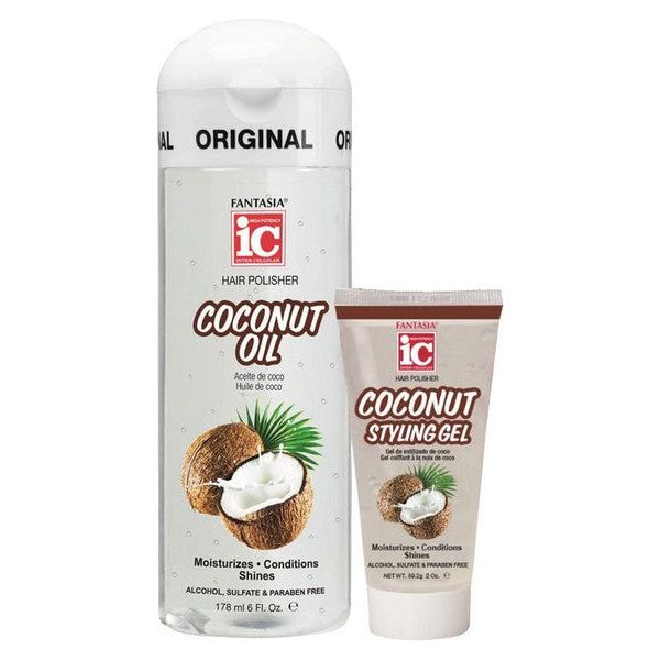 Fantasia ic Hair Polisher Coconut Oil 178ml + Coconut Styling Gel 59ml