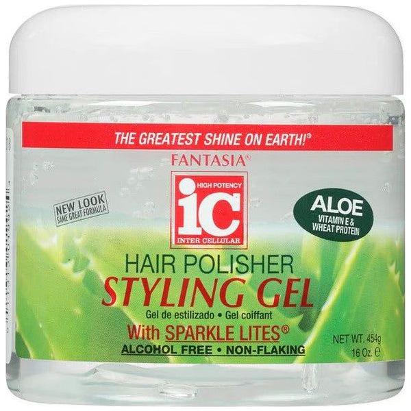 Fantasia IC Hair Polisher Styling Gel with Sparkle Lites Aloe Vitamin E Protein 591ml