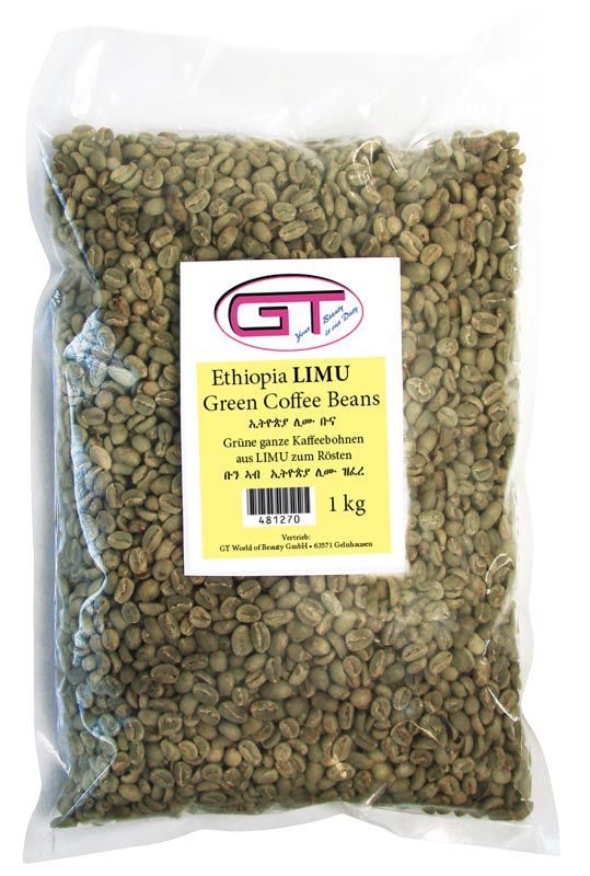 Ethiopian grüne Kaffeebohnen (LIMU) 1 kg | gtworld.be 