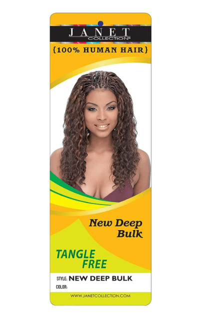 Janet Collection Health & Beauty Janet Collection Human Hair Crochet Braiding Hair New Deep Bulk 18"