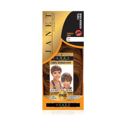 Janet Collection Health & Beauty Janet Collection Shortcut Weft Wvg 28PCS 100% De vrais cheveux