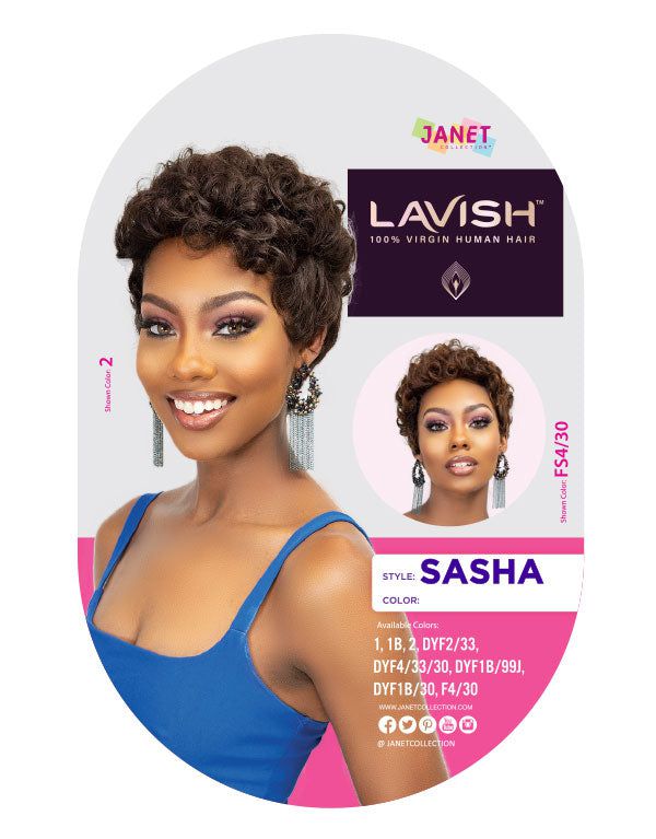 Janet Collection Janet Collection Lavish De vrais cheveux  Sasha Perücke