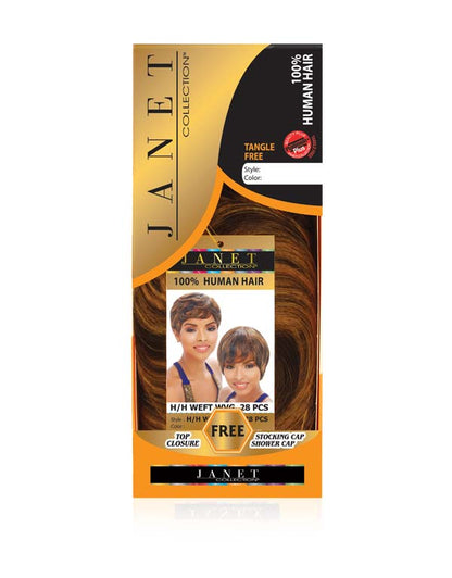 Janet Collection Janet Collection Shortcut Weft Wvg 28PCS 100% De vrais cheveux