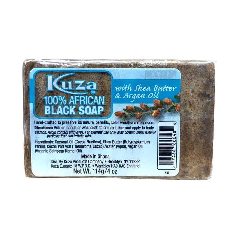 Kuza Health & Beauty Kuza 100% African Black Soap With Shea Butter & Argan Oil 4 Oz