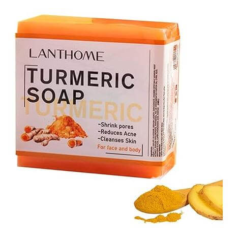 LANTHOME Turmeric Soap Bar For Face & Body 3.53oz/100g