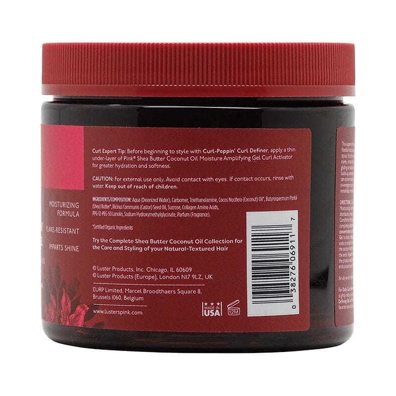 Luster's Pink Health & Beauty Pink Shea Butter Coconut Oil Curl - Poppin' Definning Gel 454g