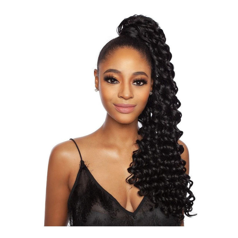 Mane Concept Mega Brazilian Ponytail Closure Human WANDER CURL  22"