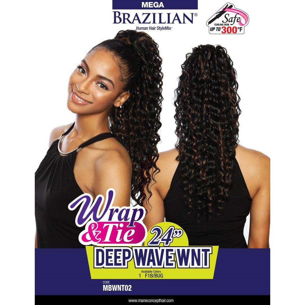 Mane Concept Mega Brazilian Wrap-N Deep Wave Wint 24" - Blended Human Hair