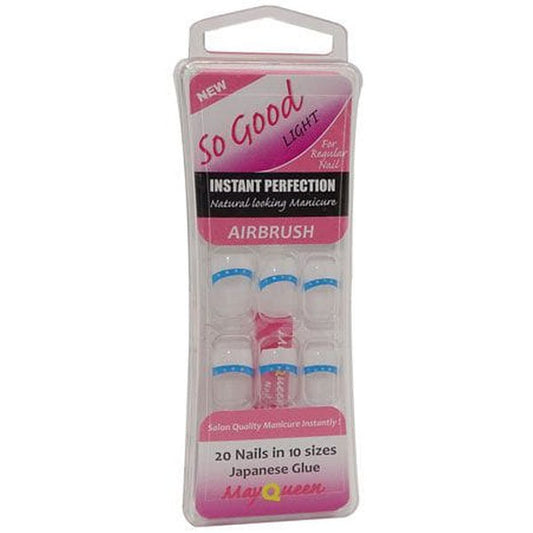 MayQueen May Queen So Good Natural Looking Manicure, 20 Nails In10 Size, Japanese Glue