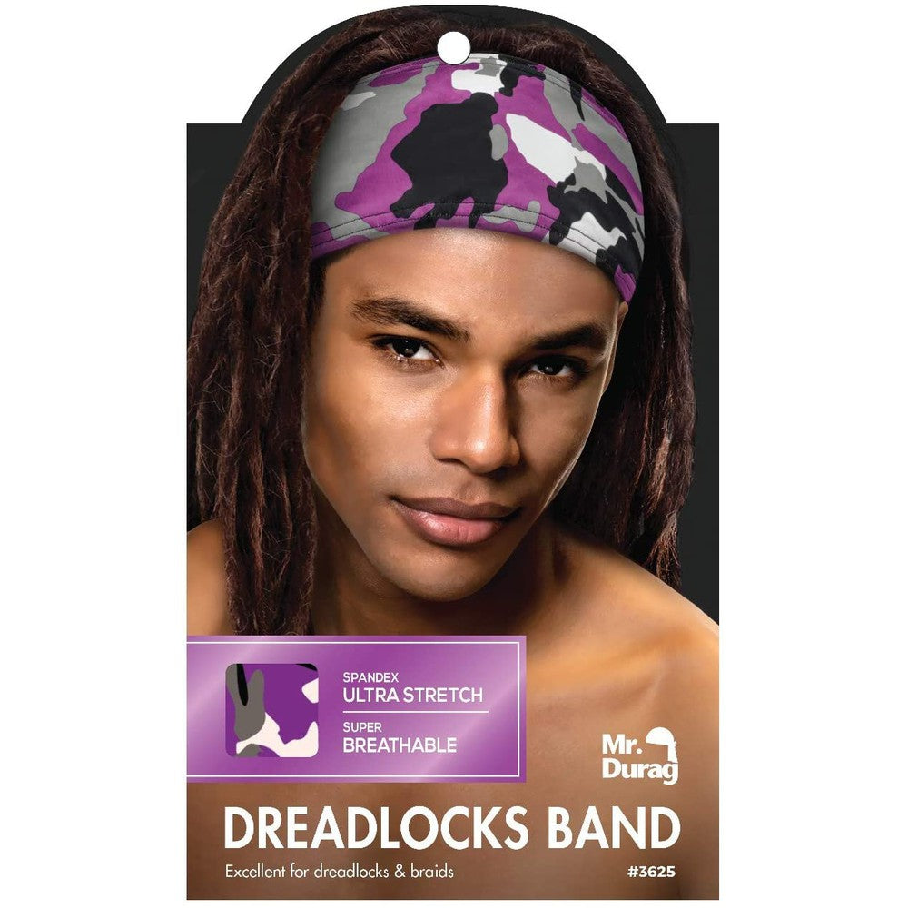 Mr.Durag Mr. Durag Dreadlock Spandex Band Purple Camouflage