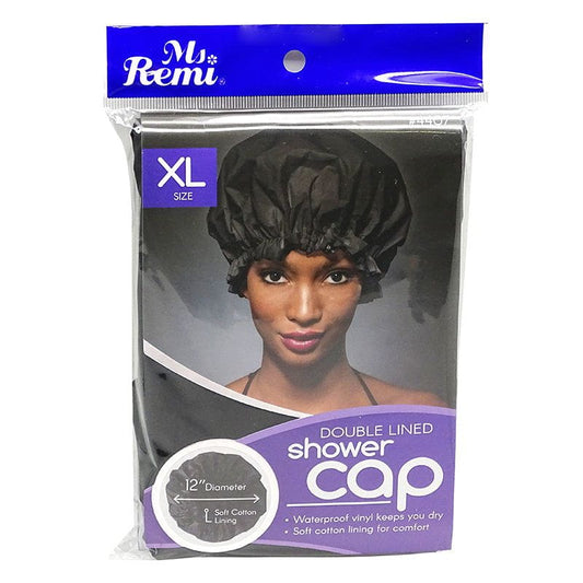 Ms.Remi Ms.Remi Double Lined Shower Cap XL Size Black #4407