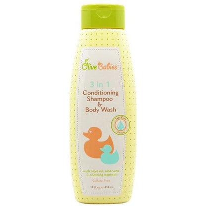 Olive Babies Health & Beauty Olive Babies 3 in 1 Conditioning Shampoo & Body Wash 414ml