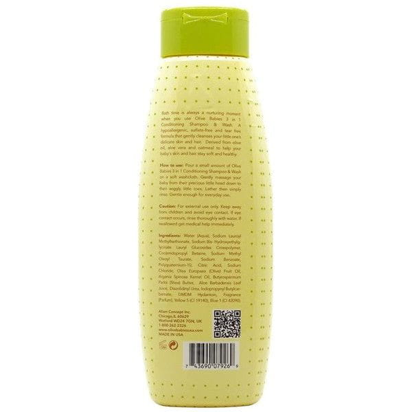 Olive Babies Health & Beauty Olive Babies 3 in 1 Conditioning Shampoo & Body Wash 414ml