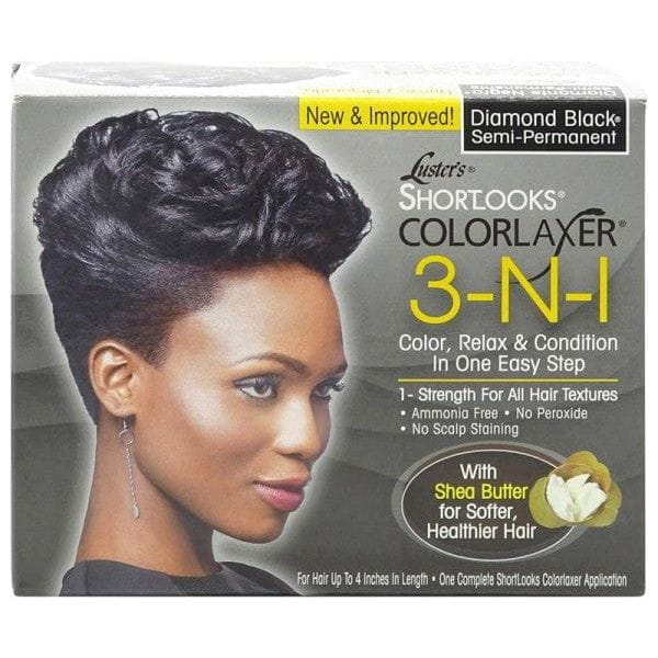 Pink Health & Beauty Pink Shortlooks Colorlaxer Kit 3-N-1 Black Lusters Shortlooks ColorLaxer Semi-Permanent 3 IN 1 Color, Relax & Condition