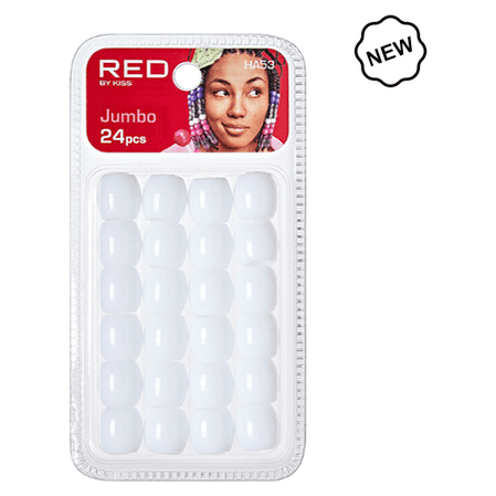 Red by Kiss Health & Beauty Red By Kiss Jumbo Hair Beads 24pcs (White) Red By Kiss Jumbo Hair Beads 24pcs