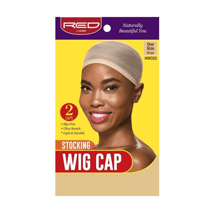 Red by Kiss Health & Beauty Stocking Wig Cap Beige 2 Pcs In Pack HWCO3 Red By Kiss Wig/Weaving Caps