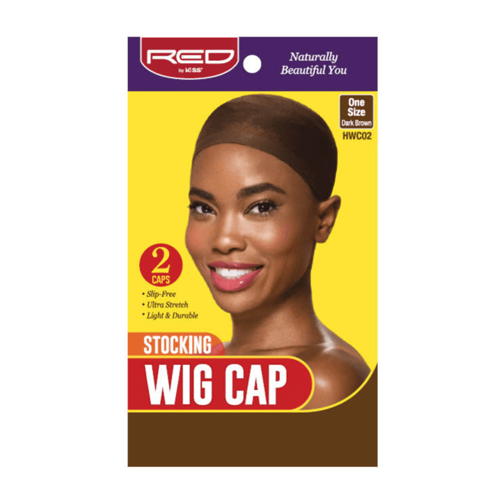 Red by Kiss Health & Beauty Stocking Wig Cap Dark Brown 2 Pcs In Pack HWCO2 Red By Kiss Wig/Weaving Caps