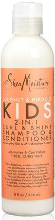 Shea Moisture Coconut & Hibiscus 2 in 1 Curl & Shine Shampoo & Conditioner 236ml | gtworld.be 