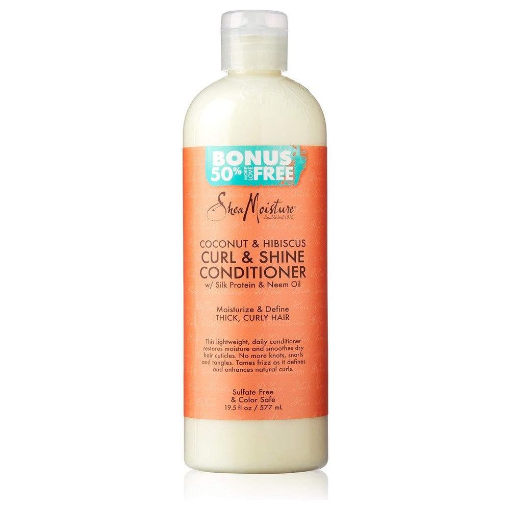 Shea Moisture Coconut & Hibiscus Curl & Shine Conditioner [Bonus 50% Free] 19.5 oz