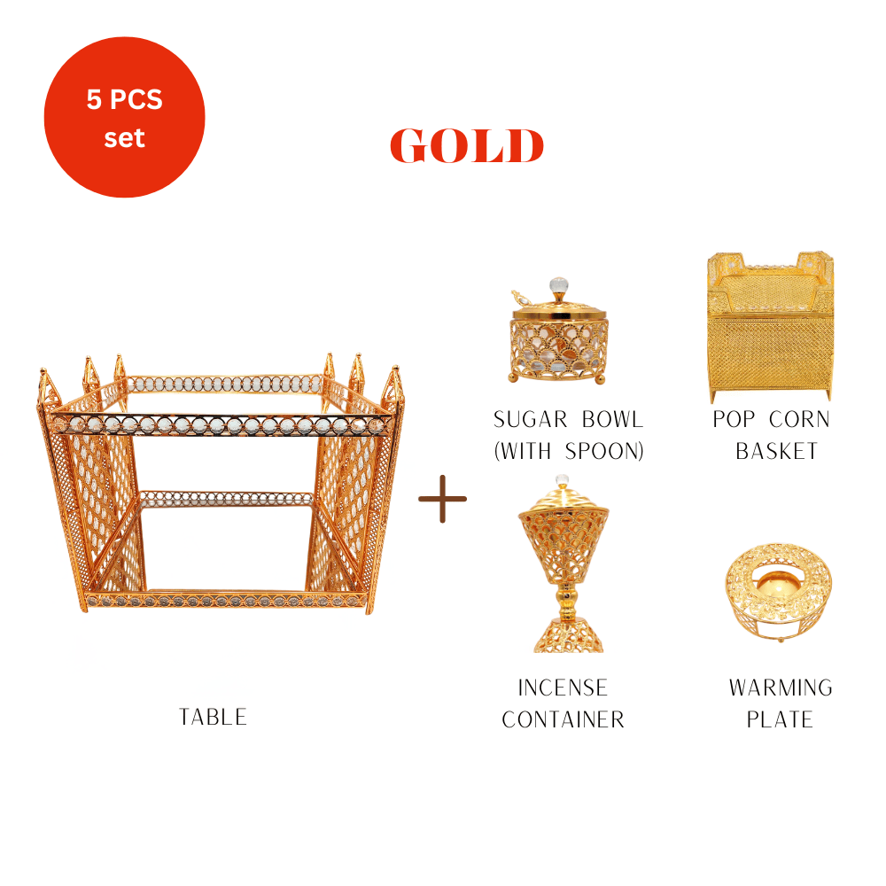 Shewhat Health & Beauty Shewhat 5pcs Rekebot Set Square 1 (Gold & Silver)