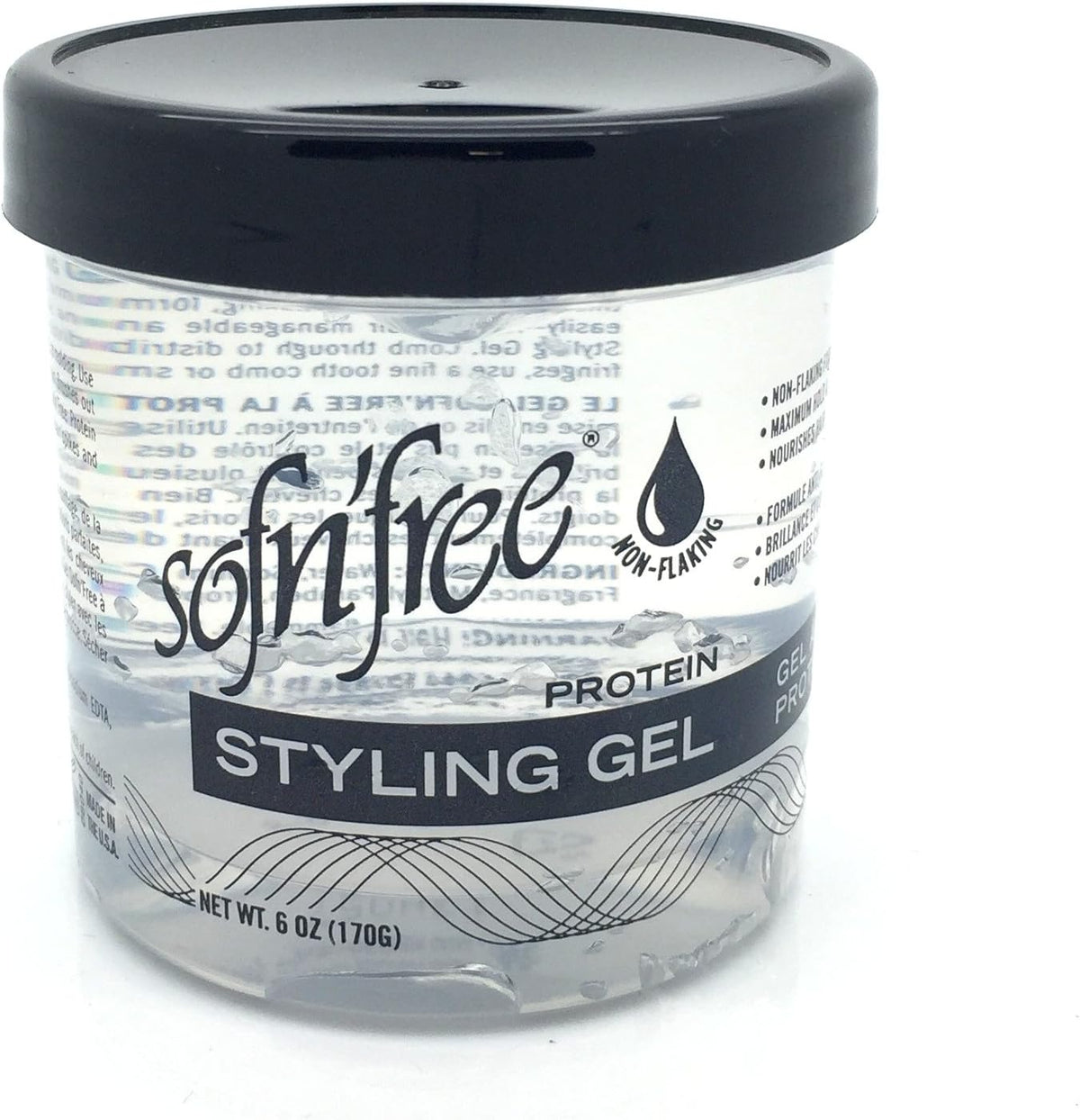 sofn'free Health & Beauty 6oz Sofn'free Non-Flaking Protein Styling Gel Clear (6/16/32)oz