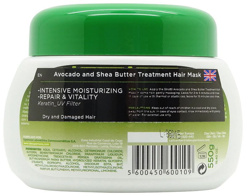 Stratti Stratti Avocado and Shea Butter Treatment Hair Mask 550g
