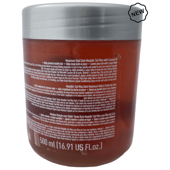 Stylin' Dredz Health & Beauty Stylin Dredz Maximum Hold Dark Mouldin' Gel Wax With Coconut Oil 250/500 ml