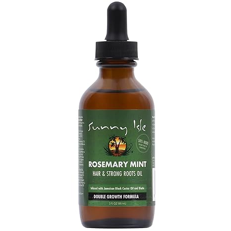 Sunny Isle Health & Beauty Sunny Isle - Huile capillaire et fortifiante à la menthe et au romarin 3oz