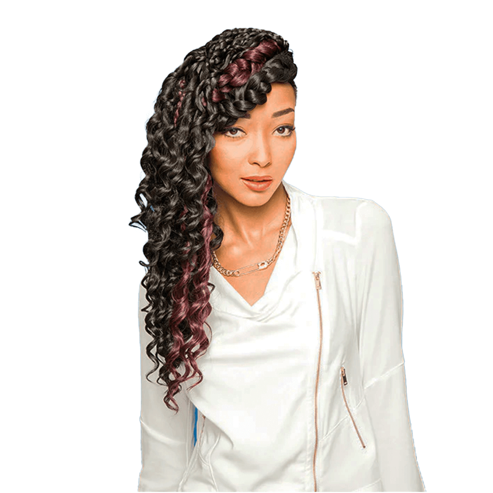 Urban Mittelbraun-Hellbraun Mix #4/27STK Urban Hi-Roller Crochet Braid Bulk Cheveux synthétiques 14'' #4/27STK