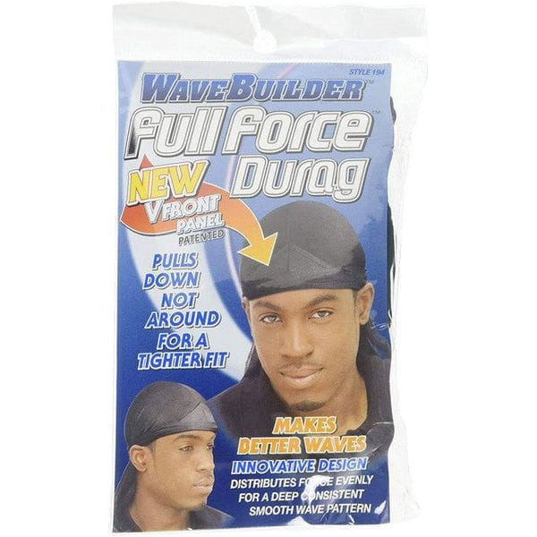 WaveBuilder Health & Beauty WaveBuilder Full Force Durag - Black