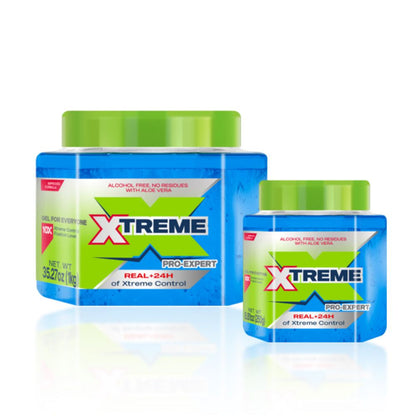 Xtreme Health & Beauty Xtreme Pro-Expert Blue Styling Hair Gel Xtreme Control W Aloe Vera 8.82oz / 35.27oz